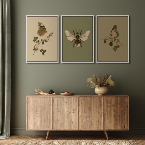 MUDECOR Framed Canvas Print Wall Art Set Butterfly Bee Set - Image 5