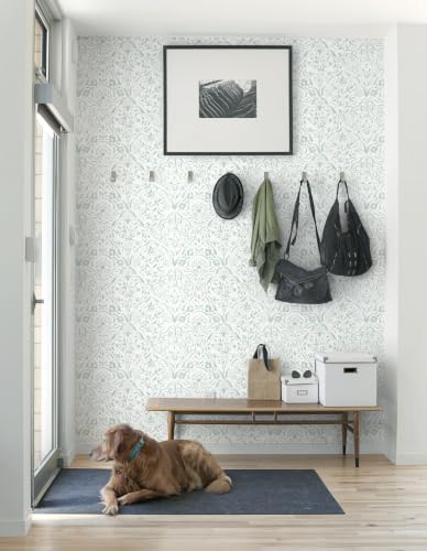 Heroad Peel and Stick Wallpaper Green Floral Wallpaper Boho Modern Wall Paper - Image 3