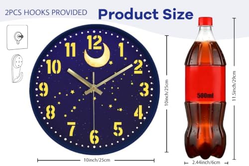10" Non Ticking Wall Clock, Wall Clocks Battery Operated - Image 3