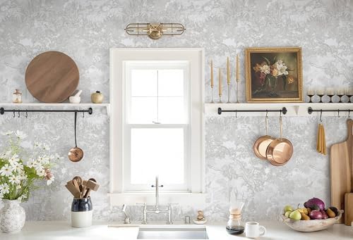 Ismoon Gray Peel and Stick Wallpaper Neutral Wall Paper 17.3in×6.56ft Vintage - Image 3