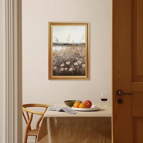 EJPFOGV Vintage Wildflower Meadow Landscape Framed Canvas Wall Art 16x24 in - Image 2