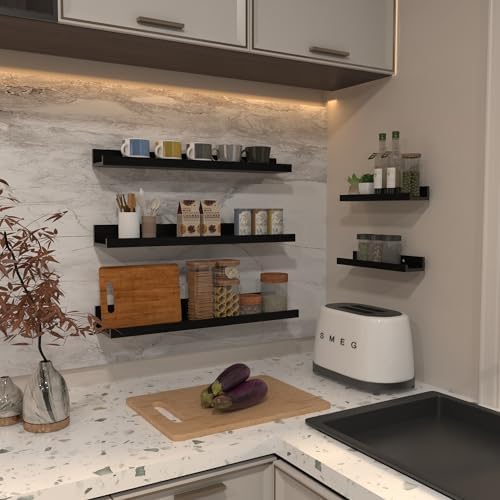 Giftgarden 24 Inch Wall Mounted Floating Shelves Set of 5, Living Room Storage - Image 2