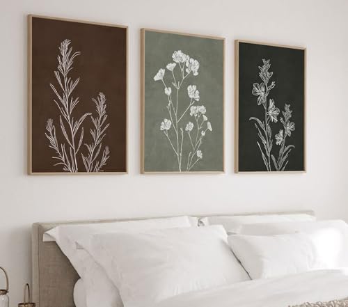 Neutral Botanical Framed Wall Art, 3 Piece Line Art Set, 12x16 Each - Image 6