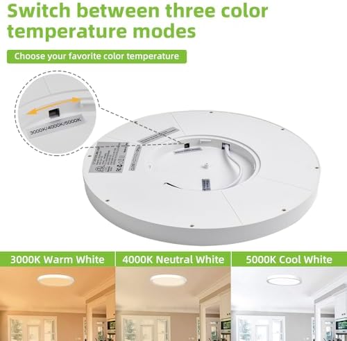 hykolity 12 Inch Selectable CCT LED Round Flat Panel Light - Image 3