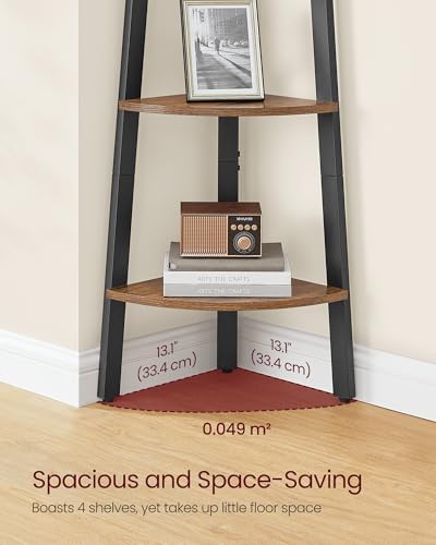 VASAGLE 4-Tier Corner Shelf Stand, Modern Ladder Shelf - Image 4
