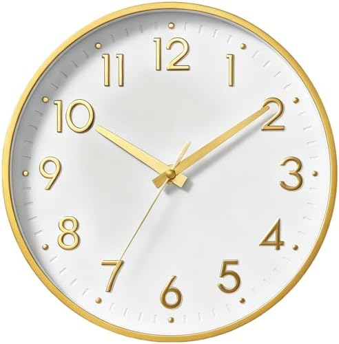 Mosewa 12 Inch Wall Clock Battery Operated Silent Non Ticking Analog by MOSEWAWALLCLOCK