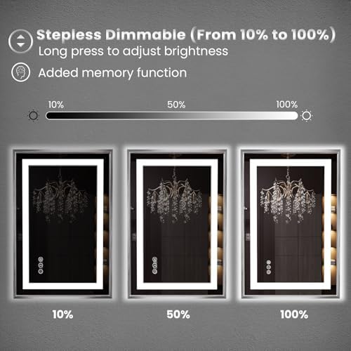 Amorho LED Bathroom Mirror 55"X36", Front Light and Backlit - Image 3