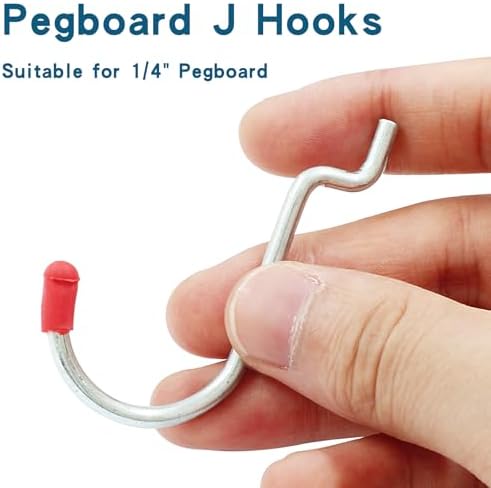 60Pcs Metal Pegboard J Hooks - Image 4