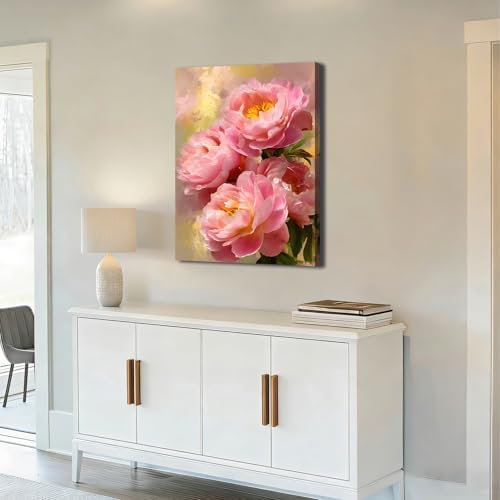 ZERILYN Ship Next Day Pink Peony Wall Art Canvas Prints Floral Pictures Canvas - Image 3