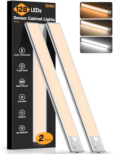 Gritin 14.7inch Under Cabinet Lighting Rechargeable 2 Pack by Gritin