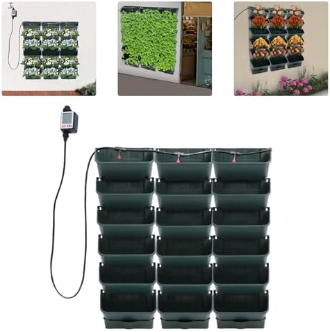 Self-Watering Wall-Mounted Planter, 18 Pots Wall Mounted Plastic Plant Grow Pot - Image 4