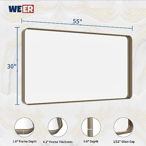 WEER Bronze Bathroom Vanity Mirror 55X30 Inch - Image 6