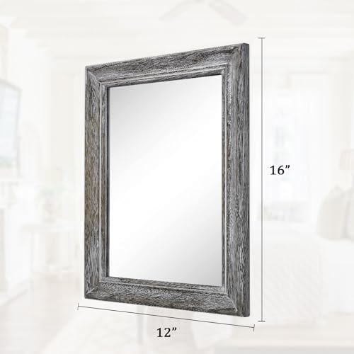 Wooden Mirror with Rectangle Framed Rustic Hanging Mirrors - Image 6