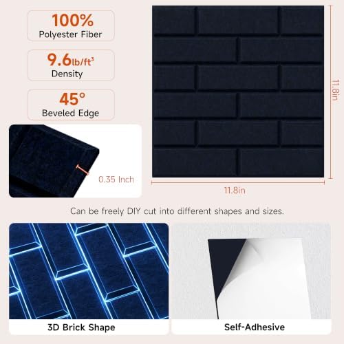 TO-TH Sound Proof Wall Panels Self-Adhesive Acoustic Panel 12Pack - Image 2