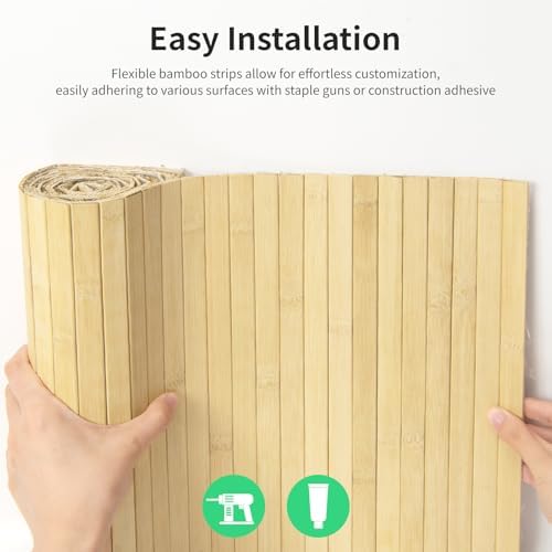 AMZDEPOT Natural Bamboo Wall Panel, 48 x 96 Inch - Image 5