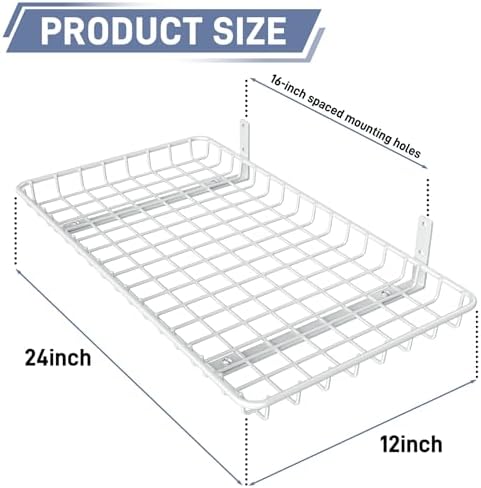 WALMANN 12x24 inch Wall Shelf, Wall-Mounted Storage Shelf - Image 3