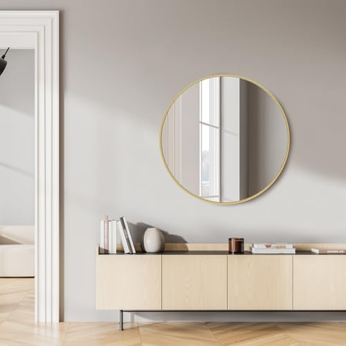 Sweetcrispy 28 Inch Round Wall Mirror, Bathroom Mirror - Image 6