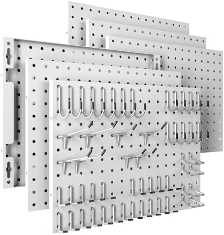 Spampur Peg Board, 6 Pack Metal Pegboard Panels by Spampur