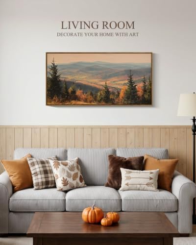 InSimSea Extra Large Framed Fall Wall Art, Autumn Mountains Forest - Image 3