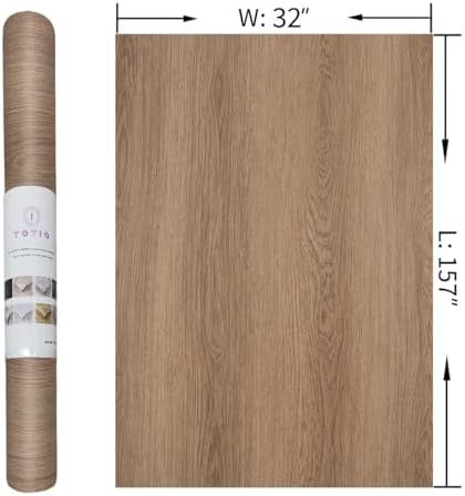 TOTIO Extra Wide Walnut Wood Wallpaper Light Brown Wood Grain Vinyl Wrap Walnut - Image 7