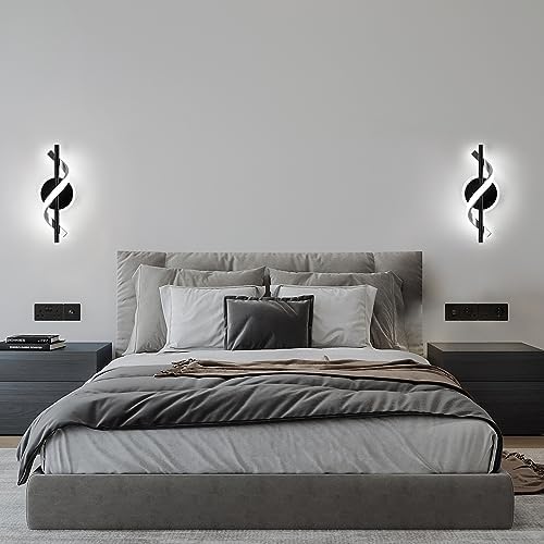 EIDISUNY Wall Sconces Sets of 2, 12W LED Wall Mount Lights, Modern Spiral Wall - Image 6