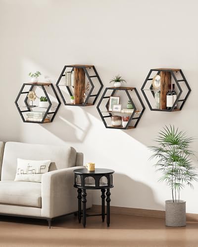 CHOEZON 18.9 inch Gaming Floating Shelves, Hexagon Shelves - Image 6