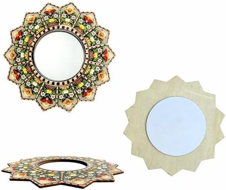 Sunburst Flower Decorative Wall Mirror Mandala Floral Wall Accent Mirror - Image 2