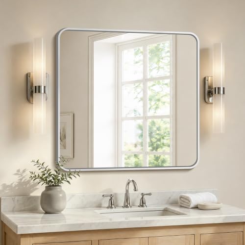 Bathroom Vanity Mirror, 30”x30” Wall Mirror by Unknown