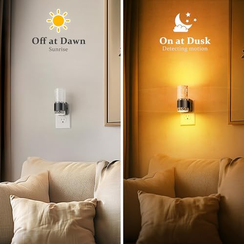 JandCase Night Light Amber, Automatic Night Lights Plug into Wall Dimmable - Image 3