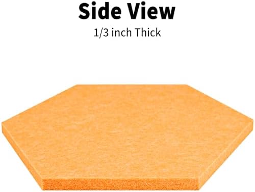 Hexagon Felt Corkboard for Office Frameless Self Adhesive, 10 Pack - Image 3
