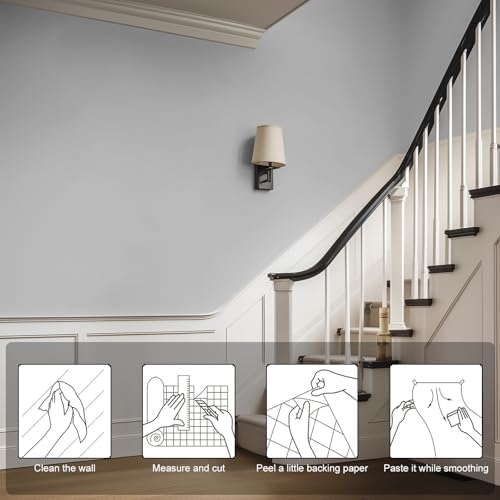 Grey Peel and Stick Wallpaper Solid Grey Contact Paper A Set of 15.7"x236" - Image 2