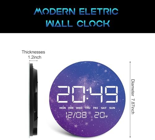 Digital Wall Clock, LED Scorpio Design, Temperature Display - Image 2