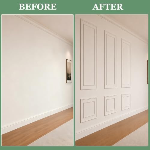 Peel and Stick Wall Molding Kit, Pre Cut Bilinear Frame Wainscoting Panel - Image 3
