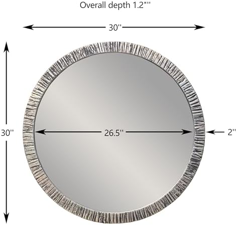 ARTPULSE 30 Inch Vintage Farmhouse Shatterproof Round Wall Mirror - Image 2