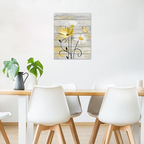 HVEST Farmhouse Yellow Floral Wall Art - Image 5