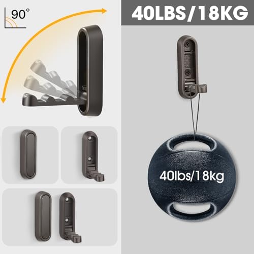 Dntorx Folding Wall Hooks, 2 Pack, Zinc Alloy, Heavy Duty Coat Hooks - Image 4