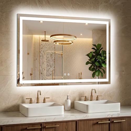 30x40 LED Bathroom Mirror with Lights, Lighted Vanity Mirror by TRAHOME