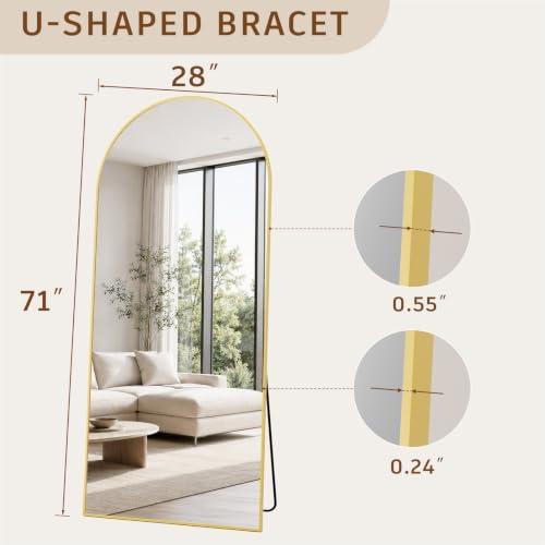 Koonmi 71x28 Arched Full Length Mirror, Floor Mirror - Image 3