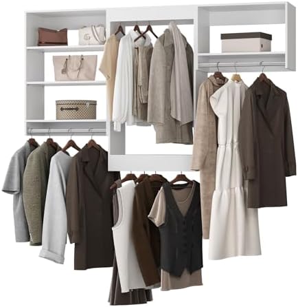 Modular Closet System, Wood Tower Closet Storage by Unknown