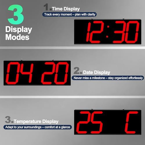 CHKOSDA 19 Inch Large Double Sided Digital Wall Clock - Image 5
