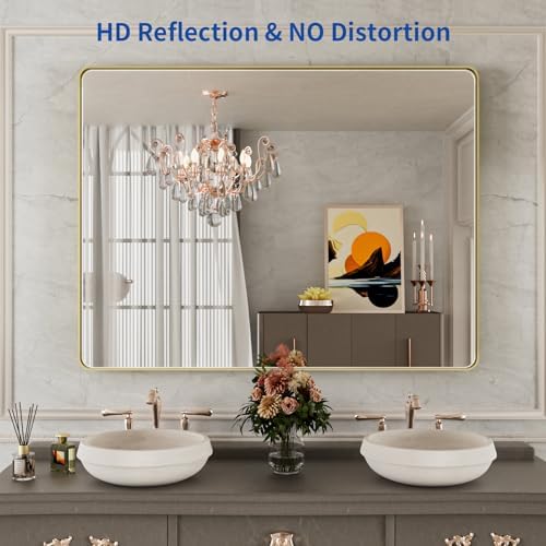 WEER Gold Bathroom Vanity Mirror 48X36 Inch - Image 2