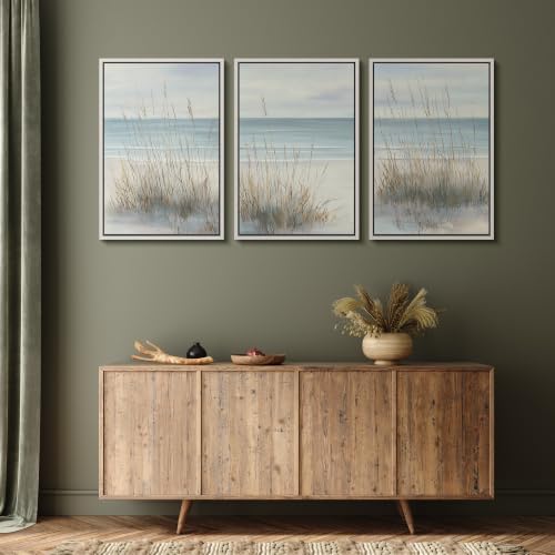 MUDECOR Framed Canvas Print Wall Art Set Coastal Dune Grass - Image 5