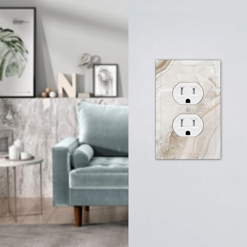 Outlet Covers Beige Marble Pattern 1 Gang Duplex Light Switch Cover Electrical - Image 7