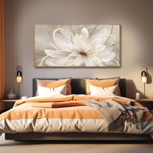 SOUGUAN Gold Flowers Canvas Wall Art Abstract Line Wall Decorations - Image 3