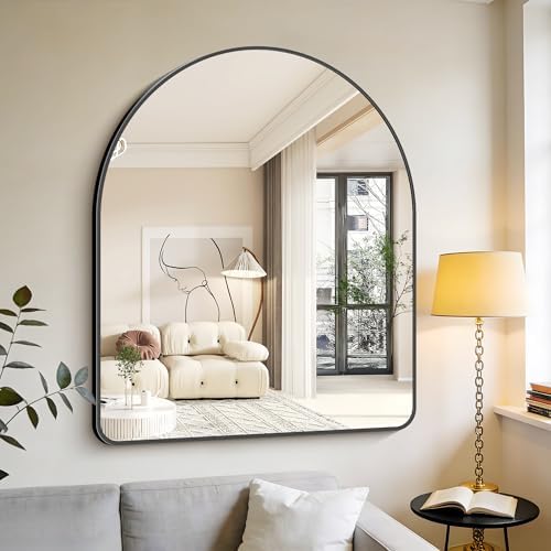 GLASHOM Arched Bathroom Mirror, Wall Mounted Mirror, Living Room, Vertically - Image 2
