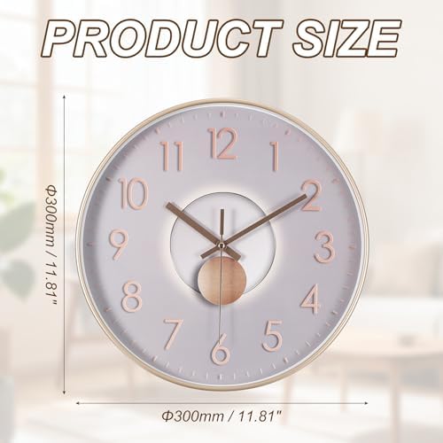 PATIKIL 12 Inch Modern Wall Clock, Silent Non-Ticking Wall Clocks Sweep - Image 2