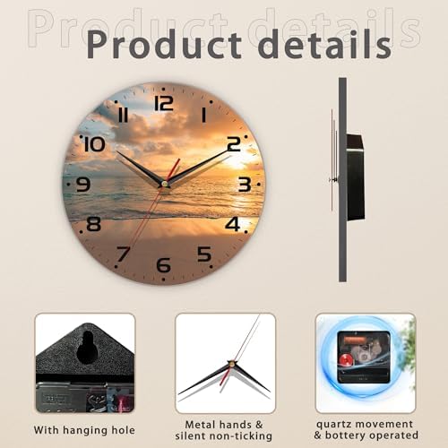 Sunset Beach Wall Clock - Image 3