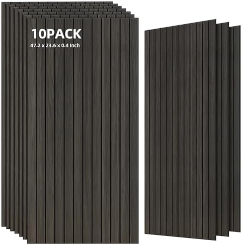TO-TH Acoustic Panels Wood Look Noise Dampening Panel 10Pack, Rustic Walnut by TO-TH