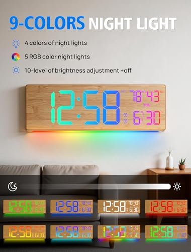 18.5" Large Digital Wall Clock, Big LED Digital Clocks, RGB Display - Image 3