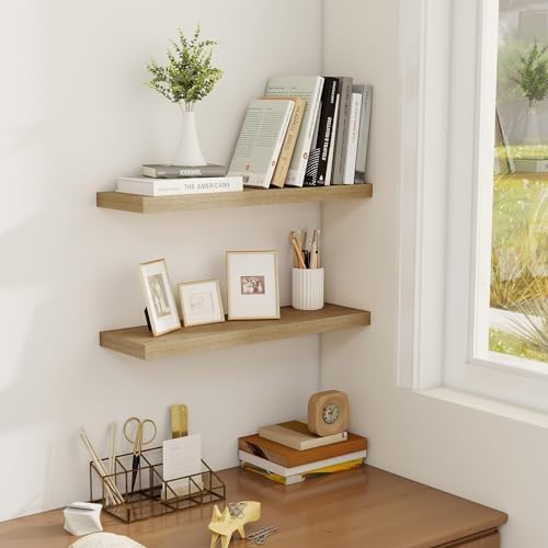 Fun Memories Floating Shelves for Wall, 22.5" Rustic Wood Deep Wall Mounted - Image 6